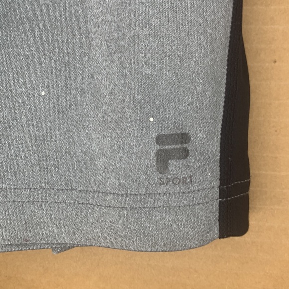 Small Gray/Black Fila Boys Athletic Drawstring Shorts - Picture 4 of 5